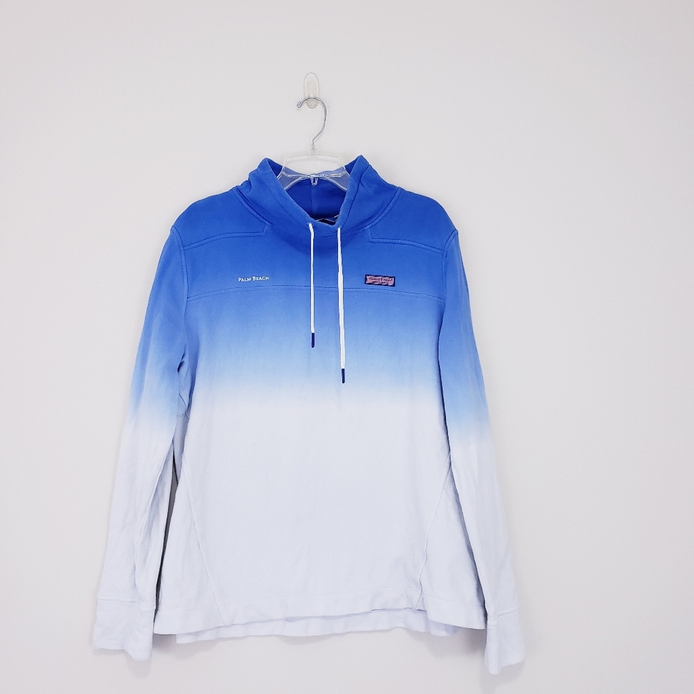 Vineyard Vines Shep Shirt Ombre Dip Dyed Blue White Size Large Palm Beach